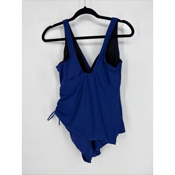 New Miraclesuit Women`s Size 14 Blue Razzle Dazzle Eclat One Piece Swimsuit - Picture 8 of 11